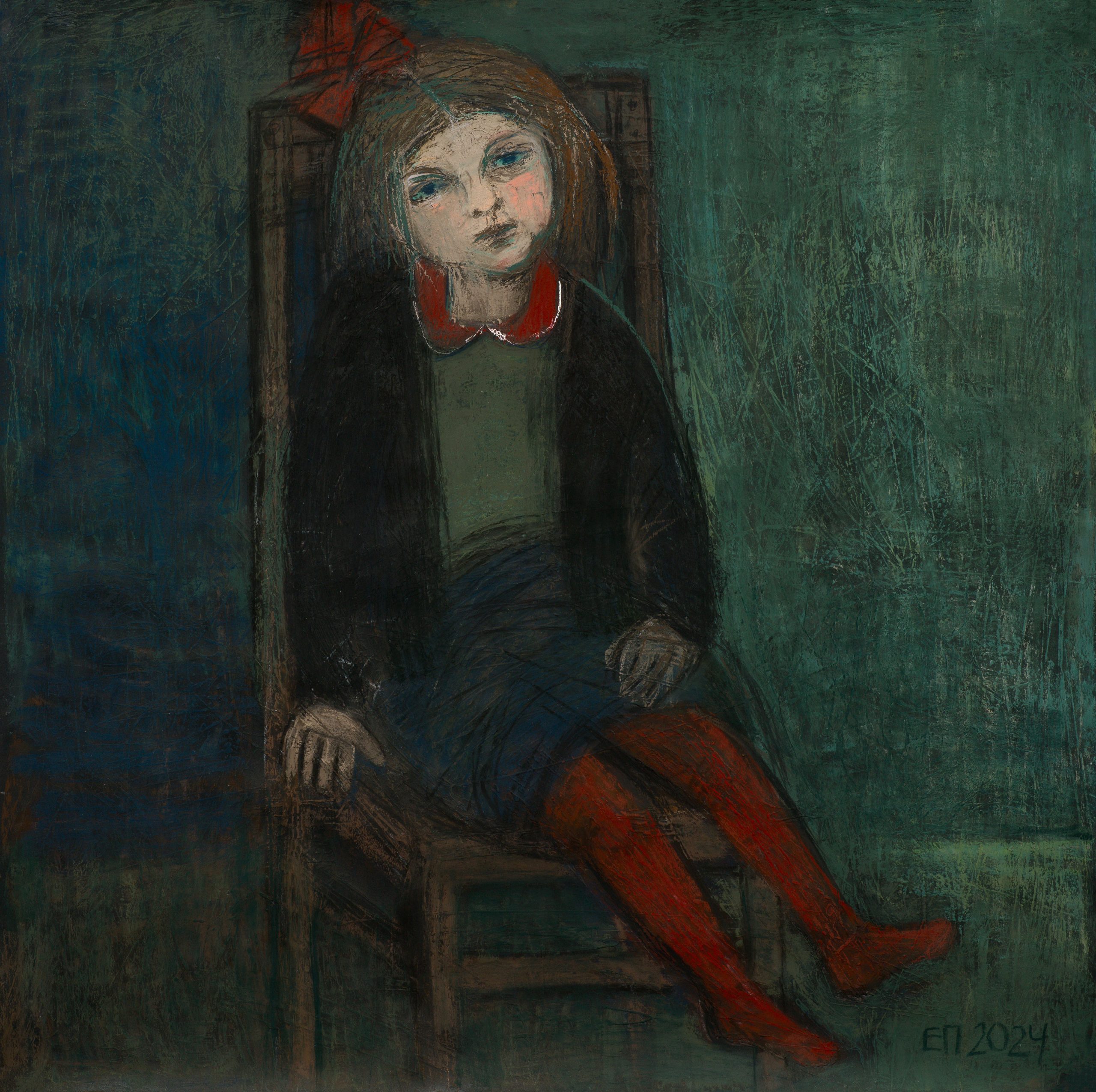 Mädchen in roten Strumpfhosen, 2024